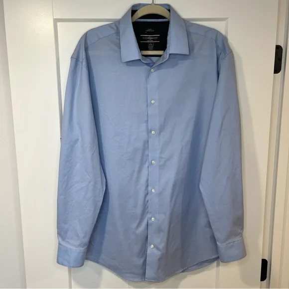 Joseph Abboud | Shirts | Joseph Abboud 73435 Blue Slim Fit Comfort Collar  Noniron Button Up Shirt | Poshmark